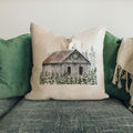 Gray Barn with Trees #13 Pillow Cover — Fits 18x18 Insert Cotton and Crate