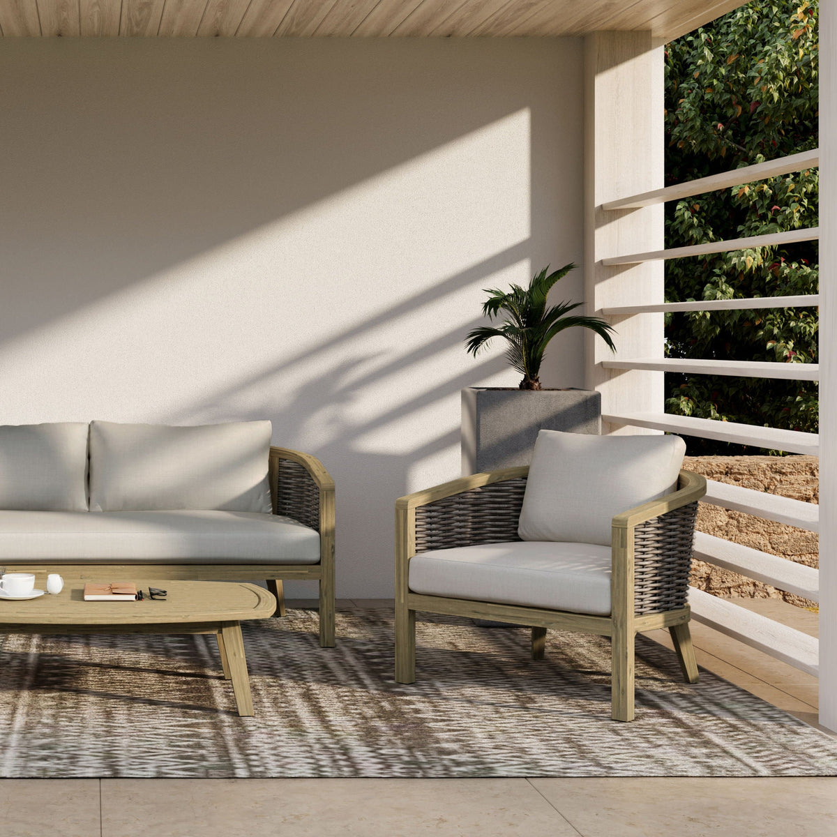 Parkside - Outdoor Conversation Chair (Set of 2) - Natural Unique Piece Furniture
