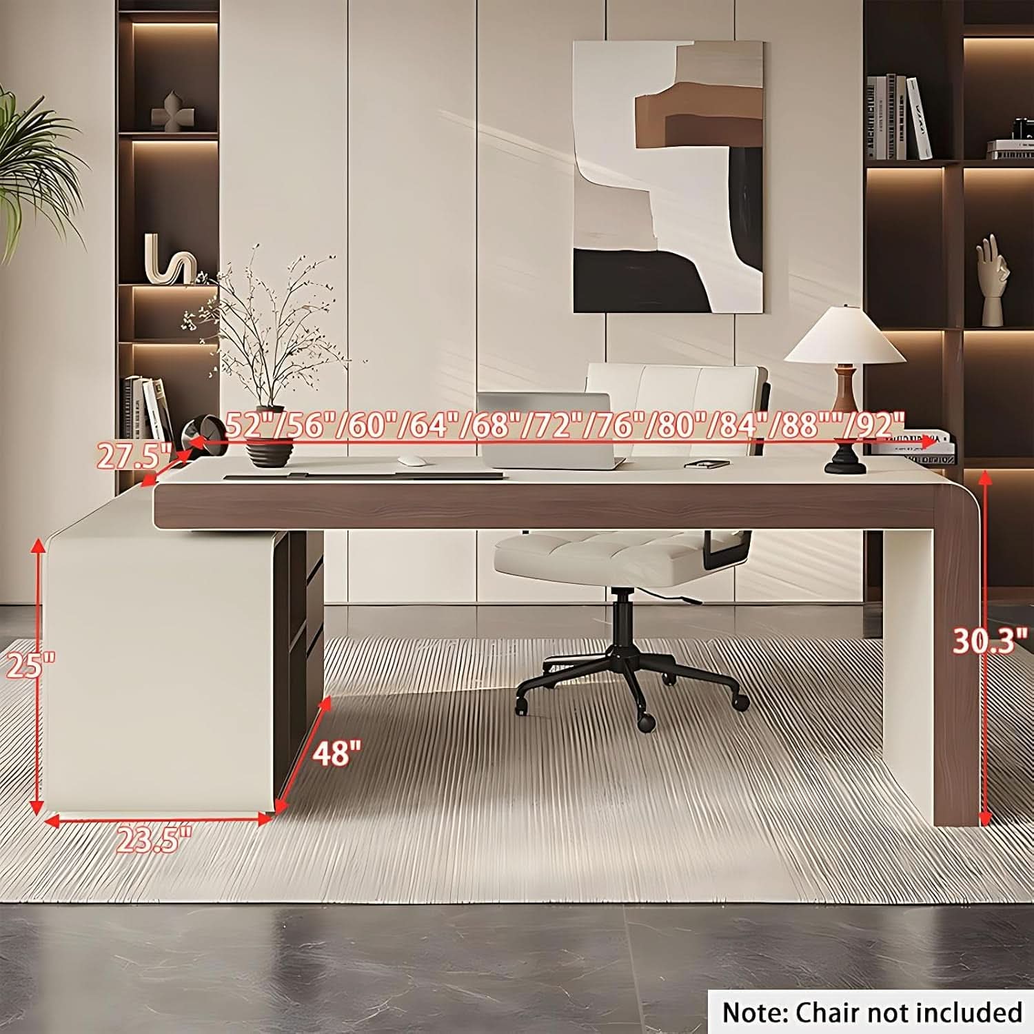 Premium L Shaped Executive Desk 72In Multifunctional ShipItFurniture