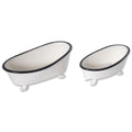 Ceramic Enamel Bathtub Planter & Soap Holder Rust & Cinder