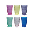 Acrylic Footed Tall Drinking Glass with Raised Dots Rust & Cinder