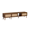 78" TV Stand With Ample Storage And Open Shelving - Walnut Unique Piece Furniture