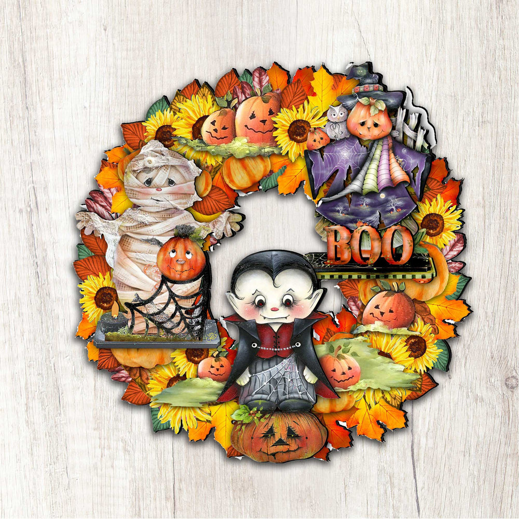Halloween Holiday Door Wreath by G. DeBrekht - Thanksgiving Halloween Decor - 8185316H G.DeBrekht