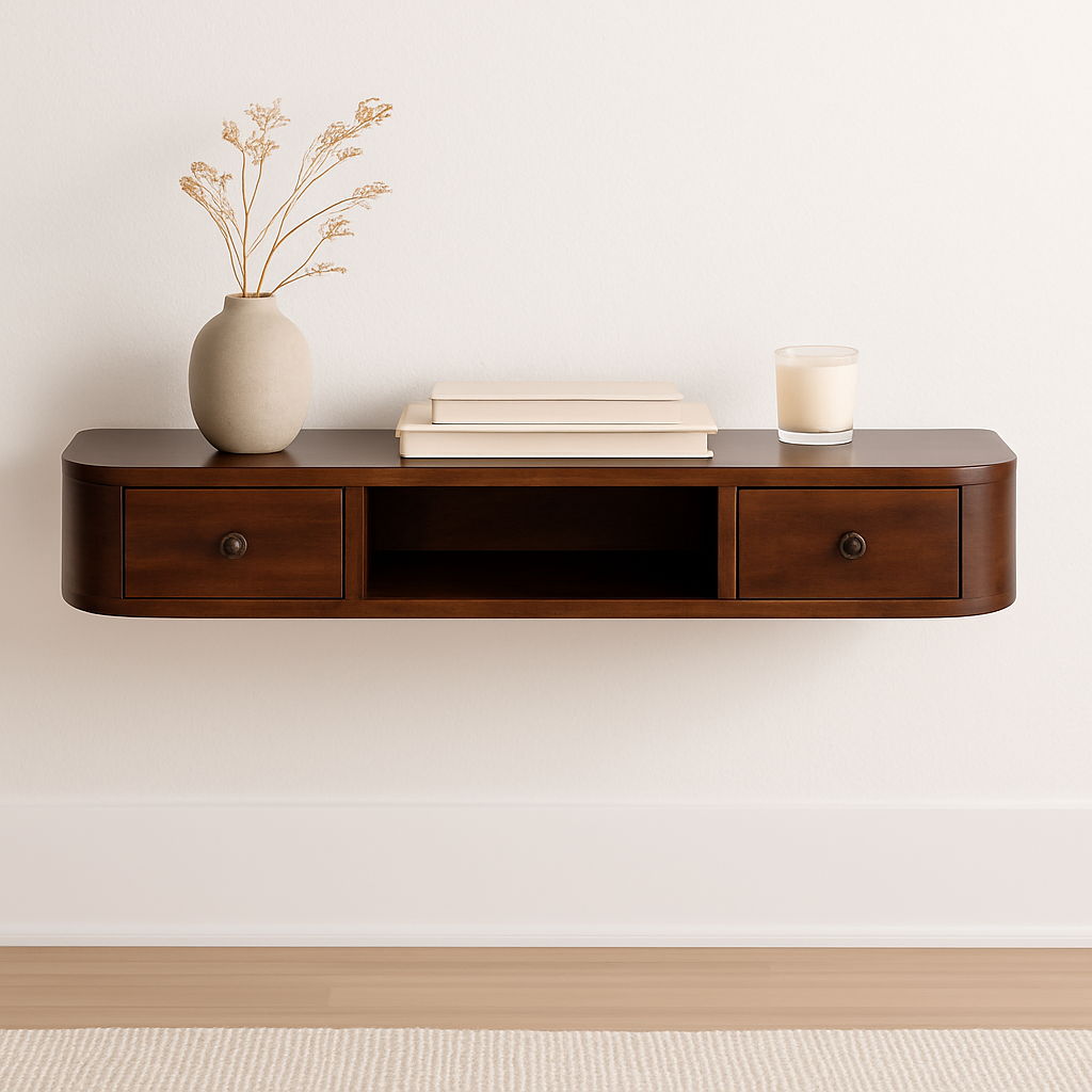 Lunar - 2 Drawer Floating Console - Chestnut Unique Piece Furniture