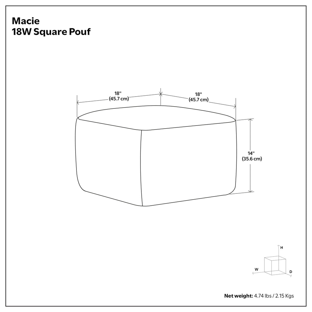 Macie - Square Woven Outdoor / Indoor Pouf - Gray / White Unique Piece Furniture