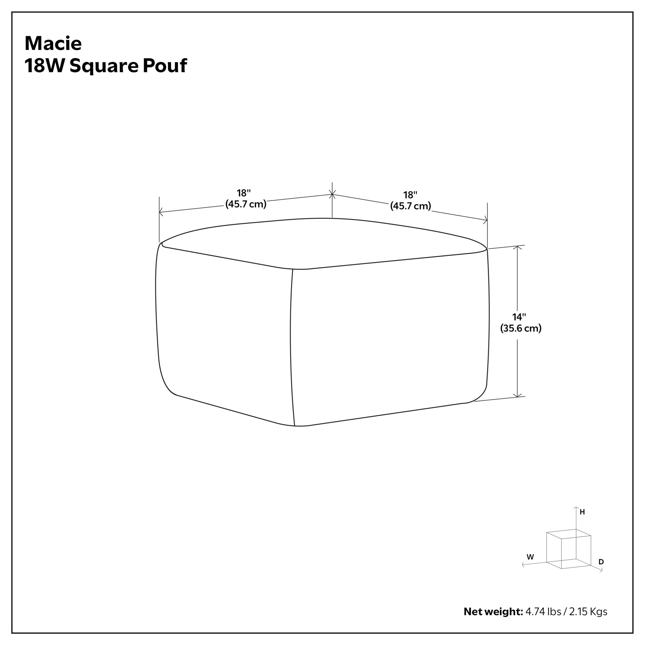 Macie - Square Woven Outdoor / Indoor Pouf - Gray / White Unique Piece Furniture