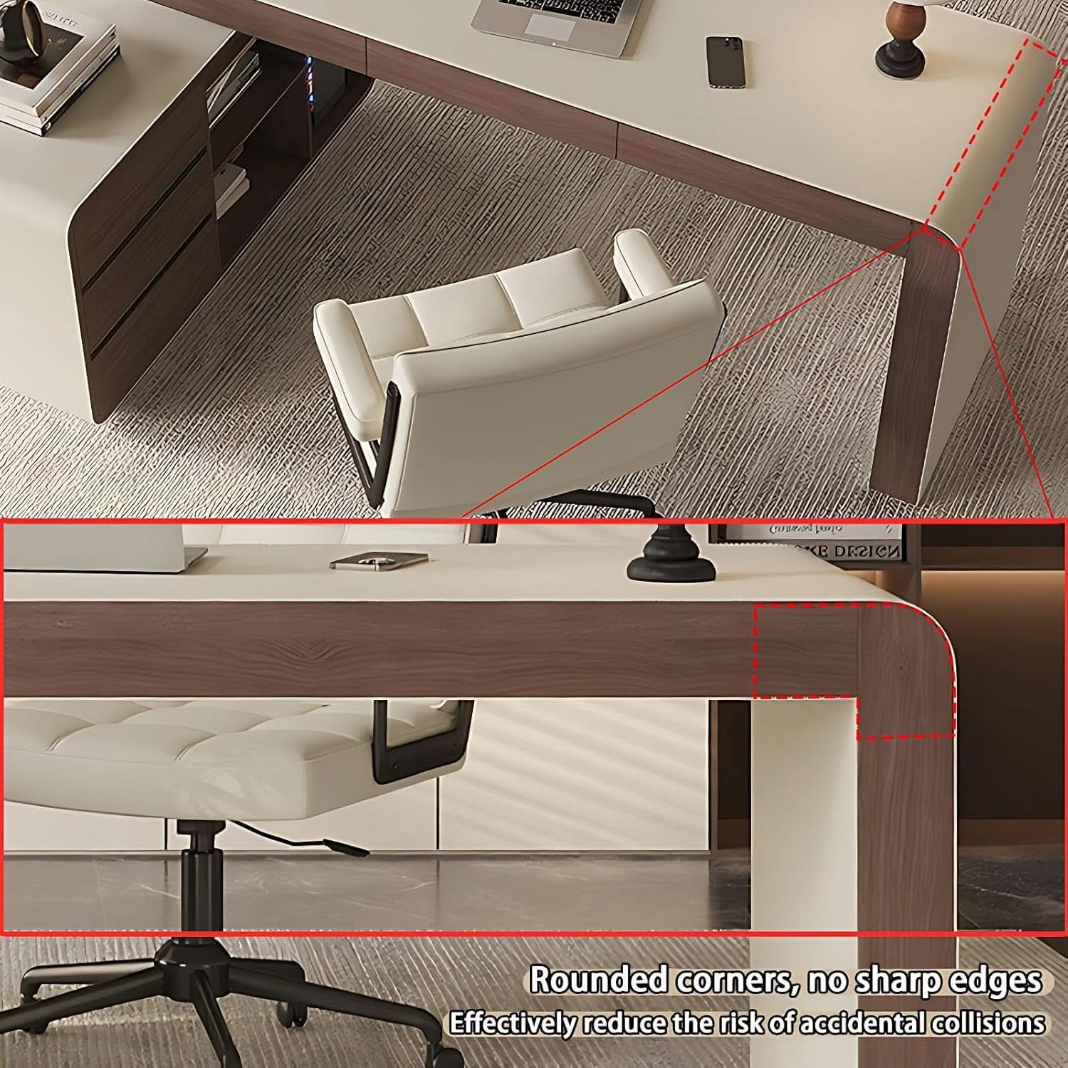 Premium L Shaped Executive Desk 72In Multifunctional ShipItFurniture