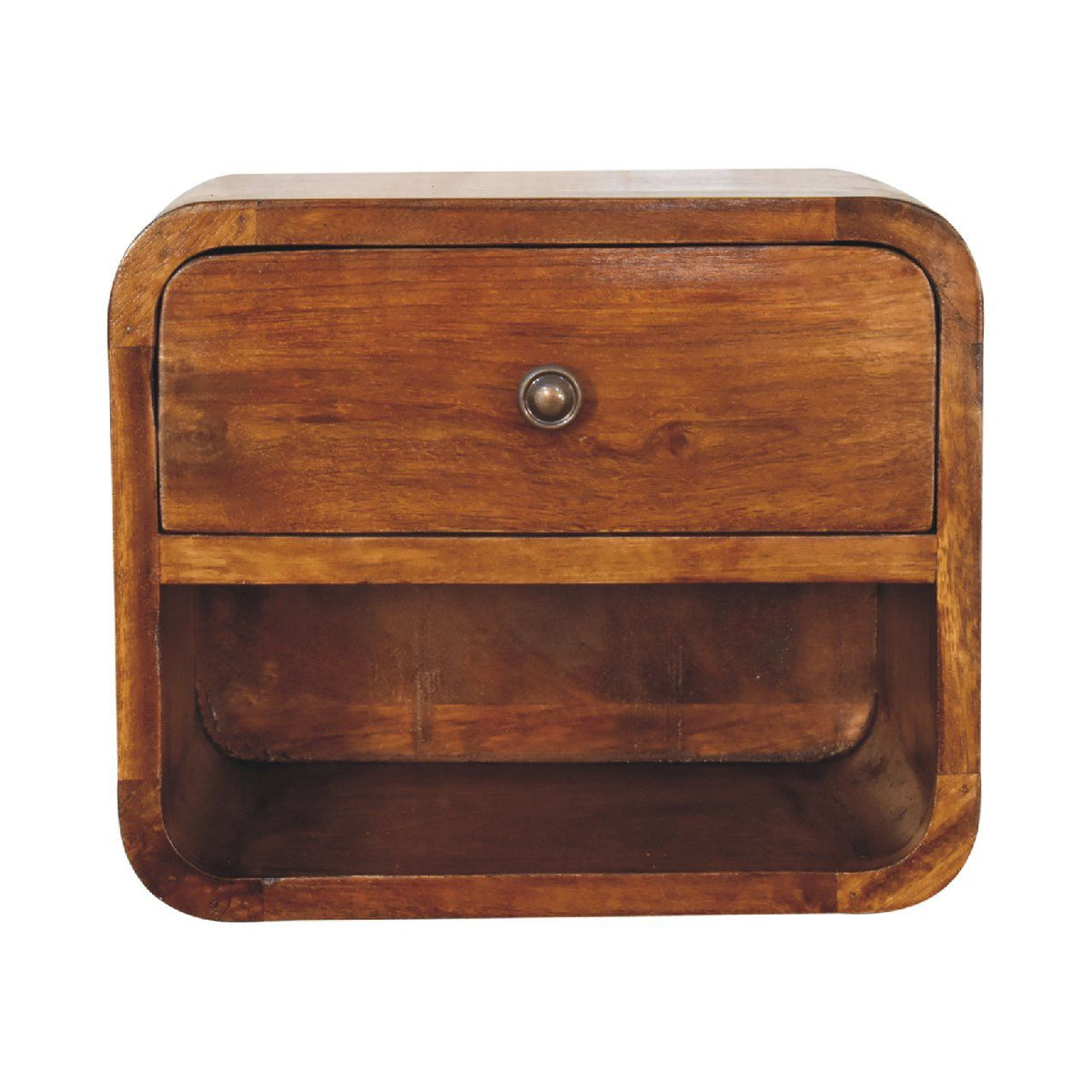 Curve Upper Slot Floating Nightstand Unique Piece Furniture