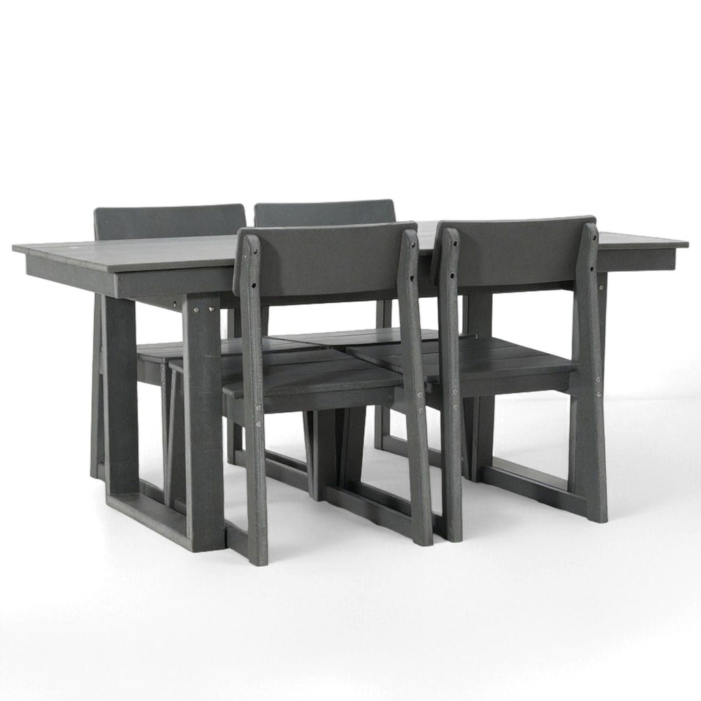 5 Piece Outdoor Dining Set, Table With Umbrella Hole And 4 Armrest Chairs Unique Piece Furniture