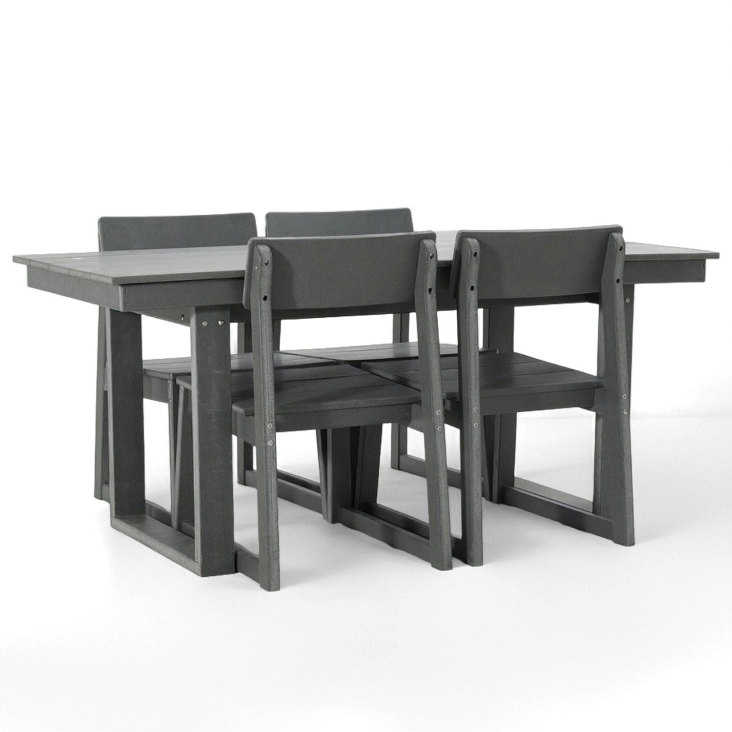 5 Piece Outdoor Dining Set, Table With Umbrella Hole And 4 Armrest Chairs Unique Piece Furniture