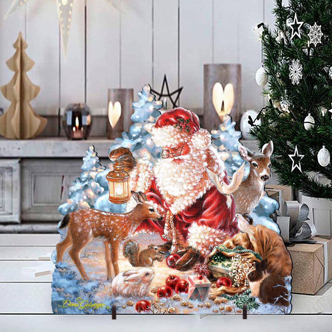 Abundance of Joy Christmas Outdoor Scene by D Gelsinger featuring Santa and Snowman - Christmas Decor 8461044F-0104 G.DeBrekht