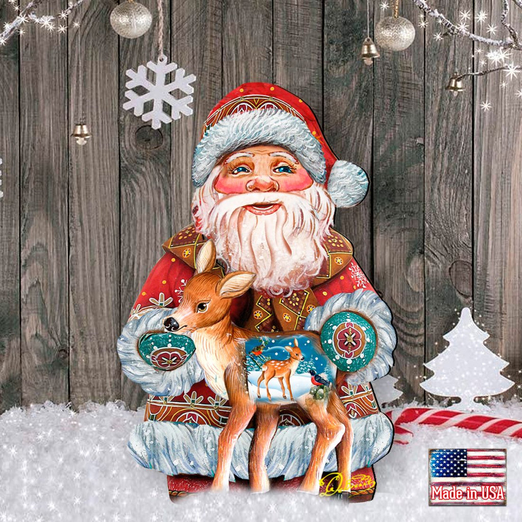 Deerest Friends Christmas Outdoor Yard Sign by G. DeBrekht - Christmas Santa Snowman Decor - 8118081F G.DeBrekht
