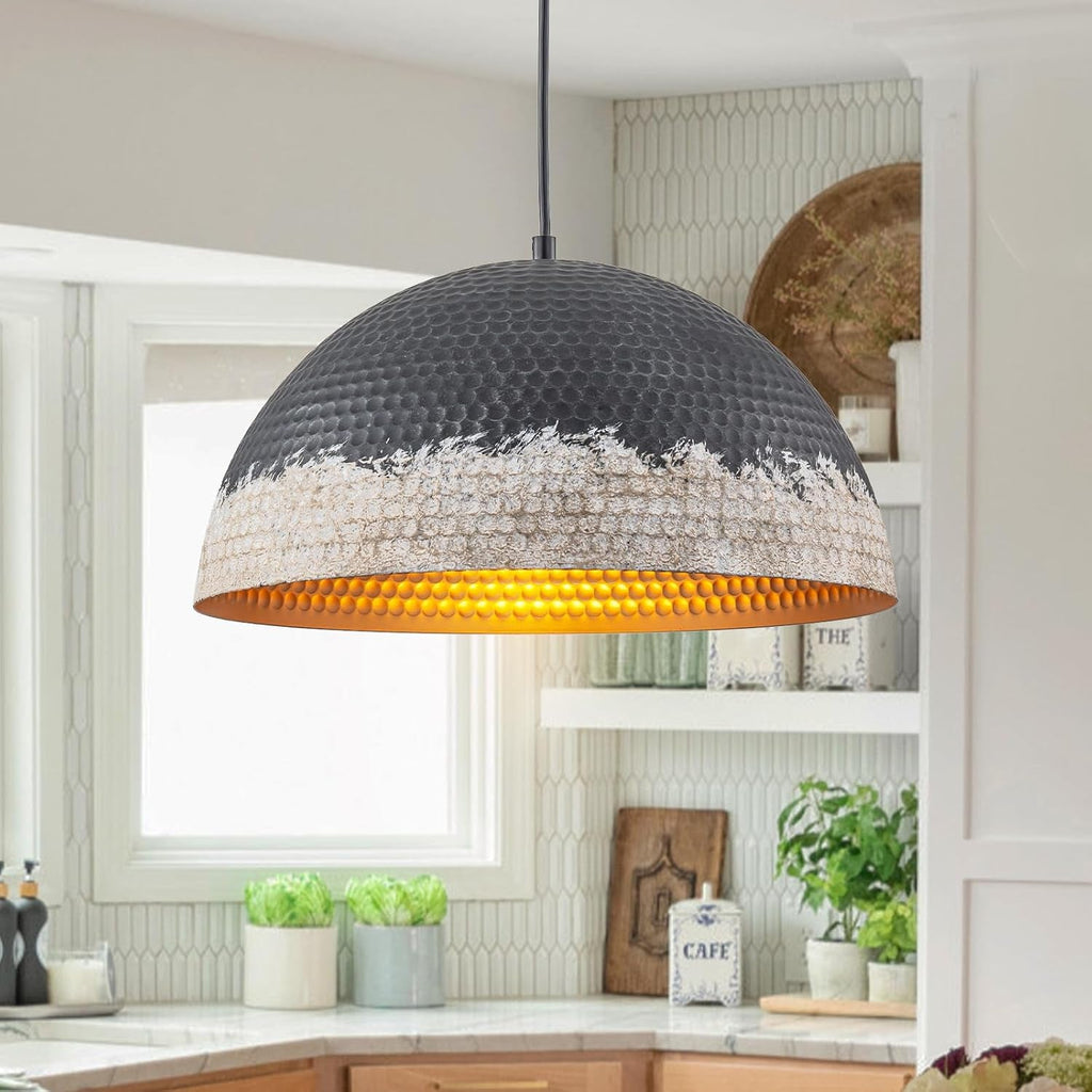 Hammered Dome Pendant Light Farmhouse Decor