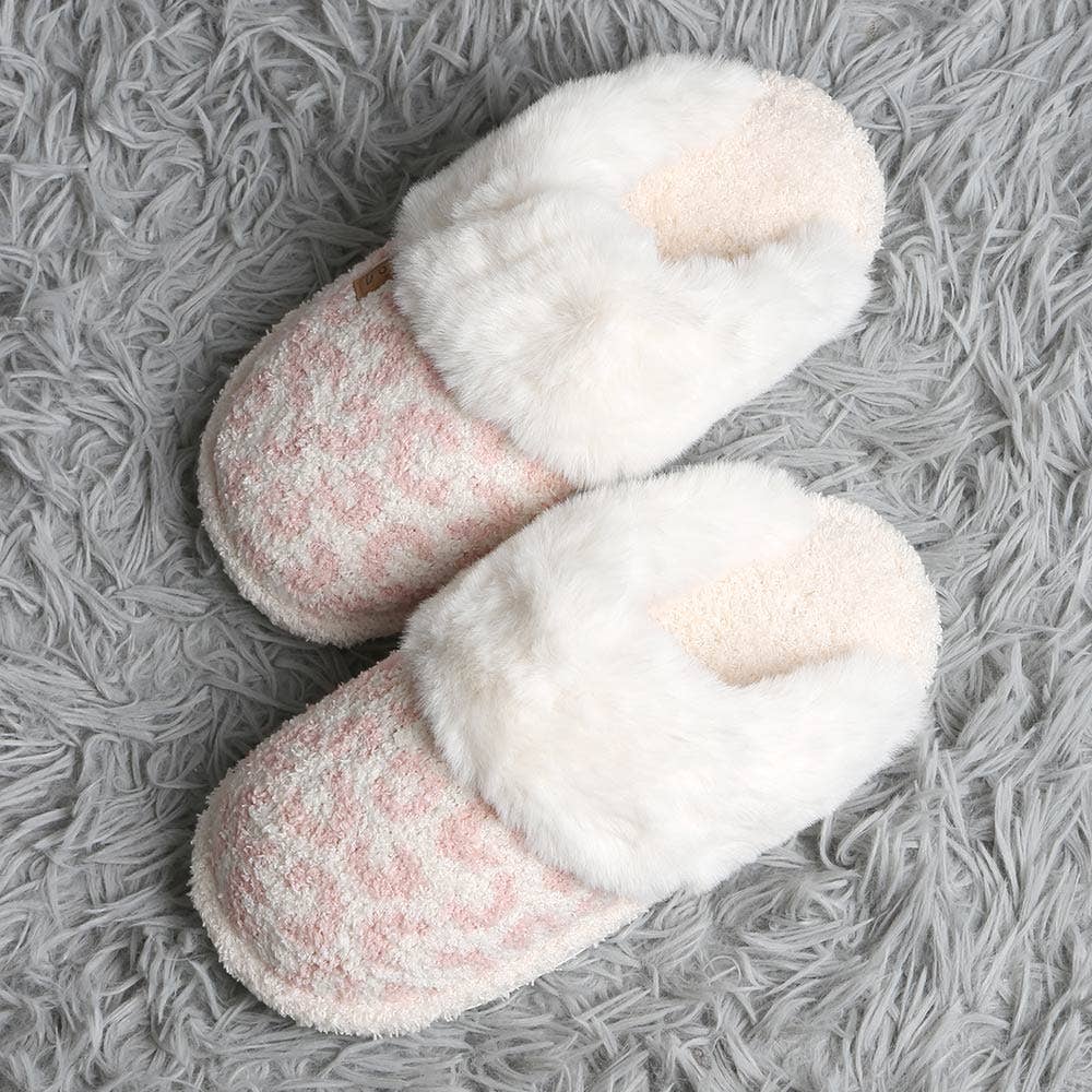 Leopard Faux Fur Soft Indoor Slippers Shop Fête