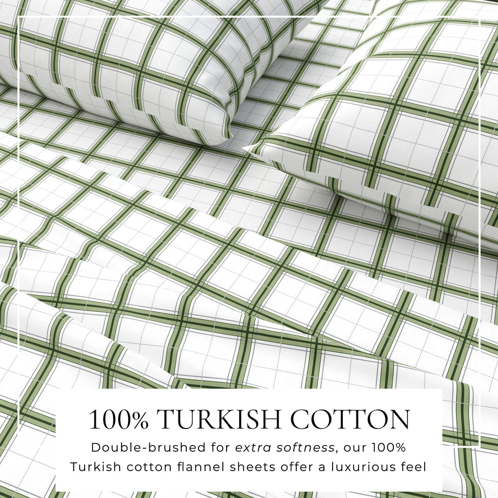 Turkish Cotton Flannel Sheet Set - Plaid & Stripe Collection Great Bay Home
