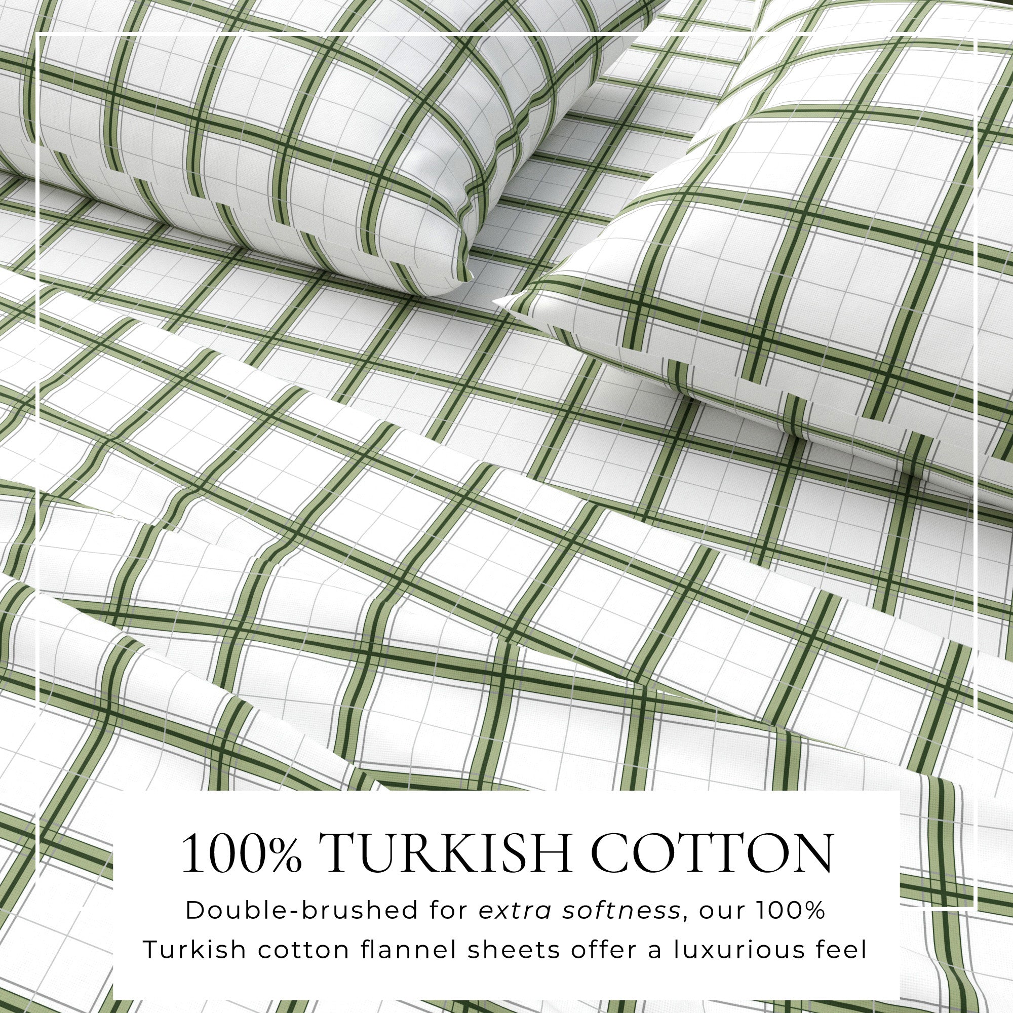 Turkish Cotton Flannel Sheet Set - Plaid & Stripe Collection Great Bay Home