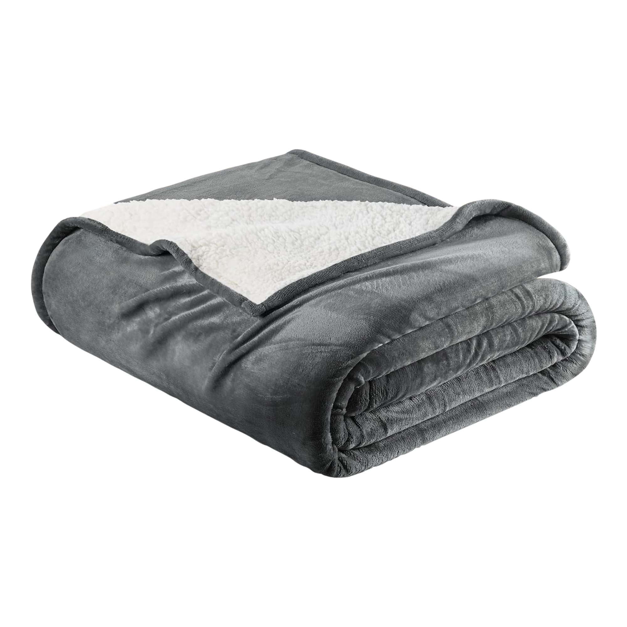 Velvet Plush Sherpa Bed Blanket - Sherpa Fleece Collection Great Bay Home