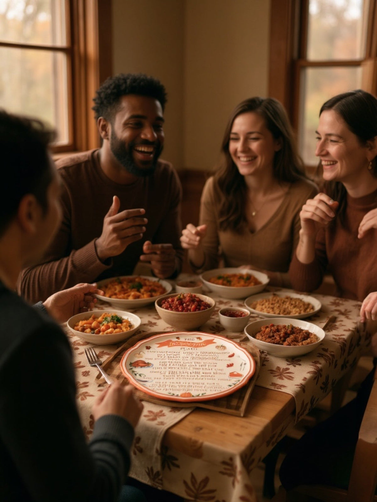 Friendsgiving Poem Ceramic Plate Rust & Cinder