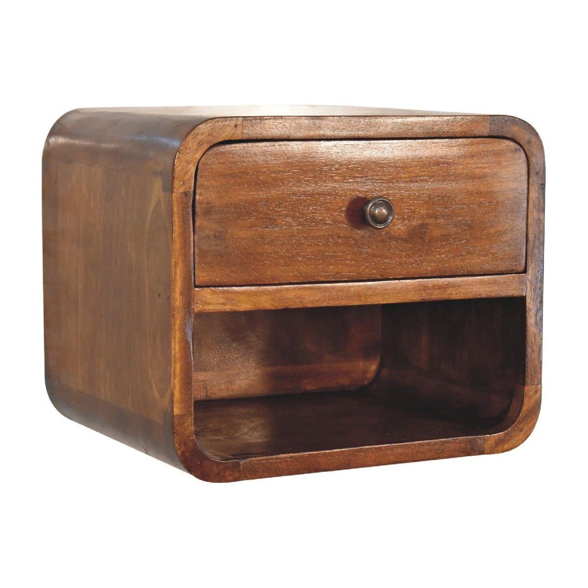 Curve Upper Slot Floating Nightstand Unique Piece Furniture