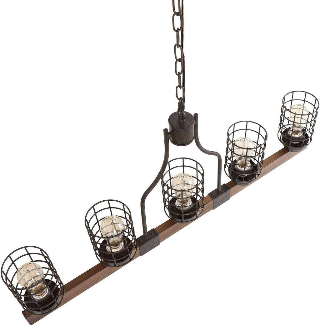 Farmhouse 5-Light Cage Rustic Chandelier Farmhouse Decor