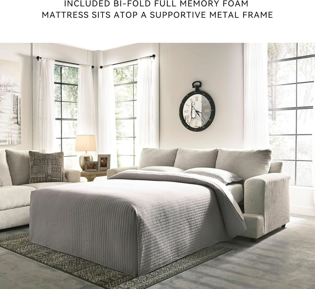 Soletren Premium Chenille Queen Sofa Sleeper White ShipItFurniture