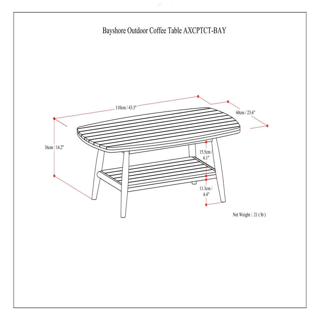 Bayshore - Outdoor Coffee Table - Light Teak Unique Piece Furniture