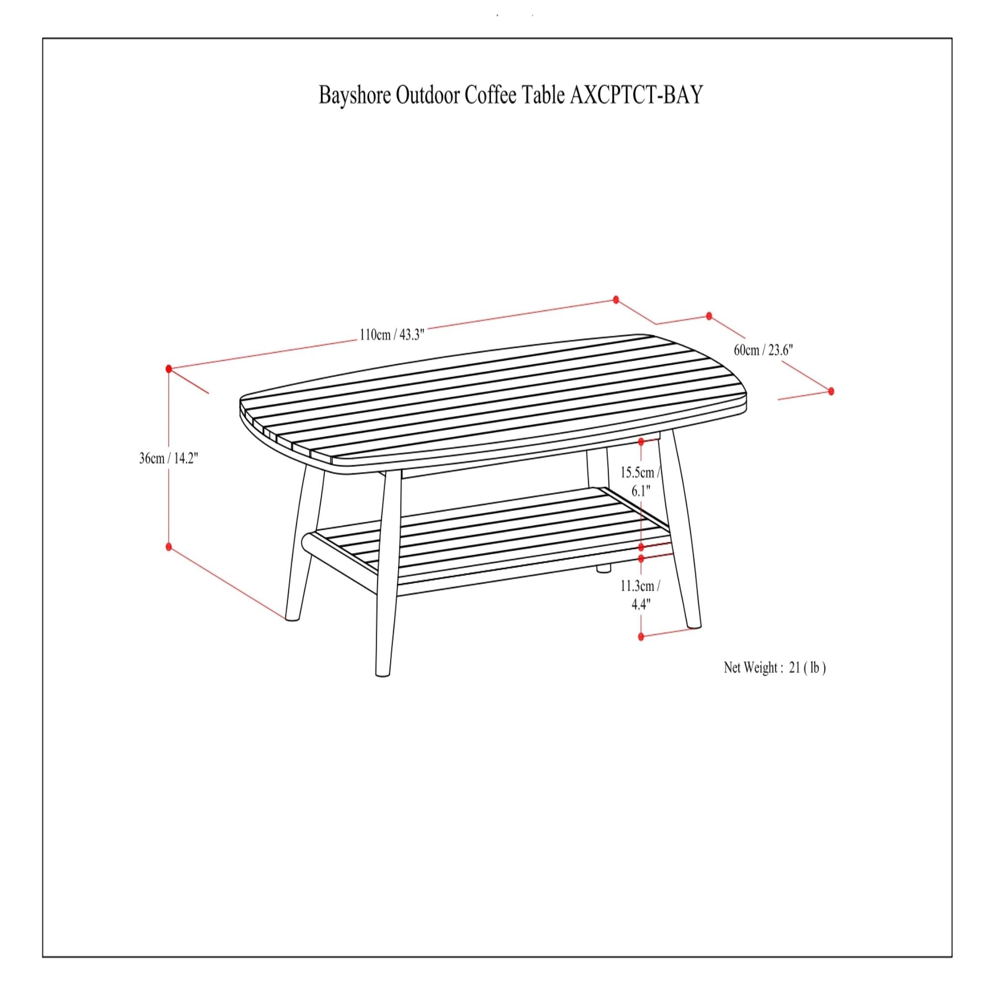 Bayshore - Outdoor Coffee Table - Light Teak Unique Piece Furniture