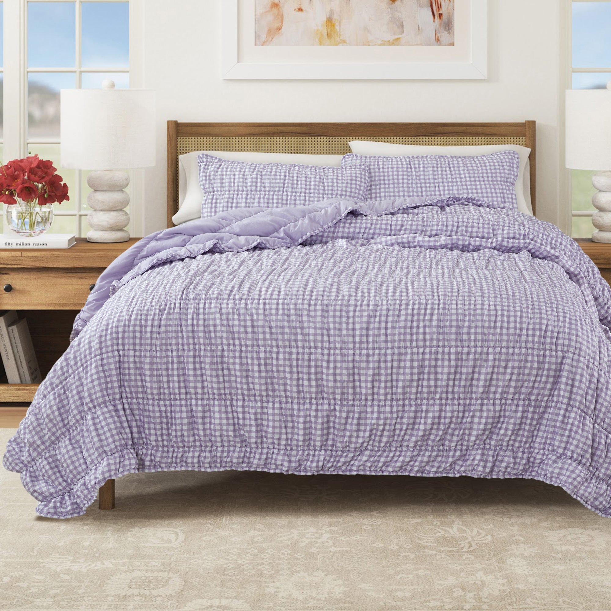 Gingham Printed Quilt Set - Gingham Collection Great Bay Home