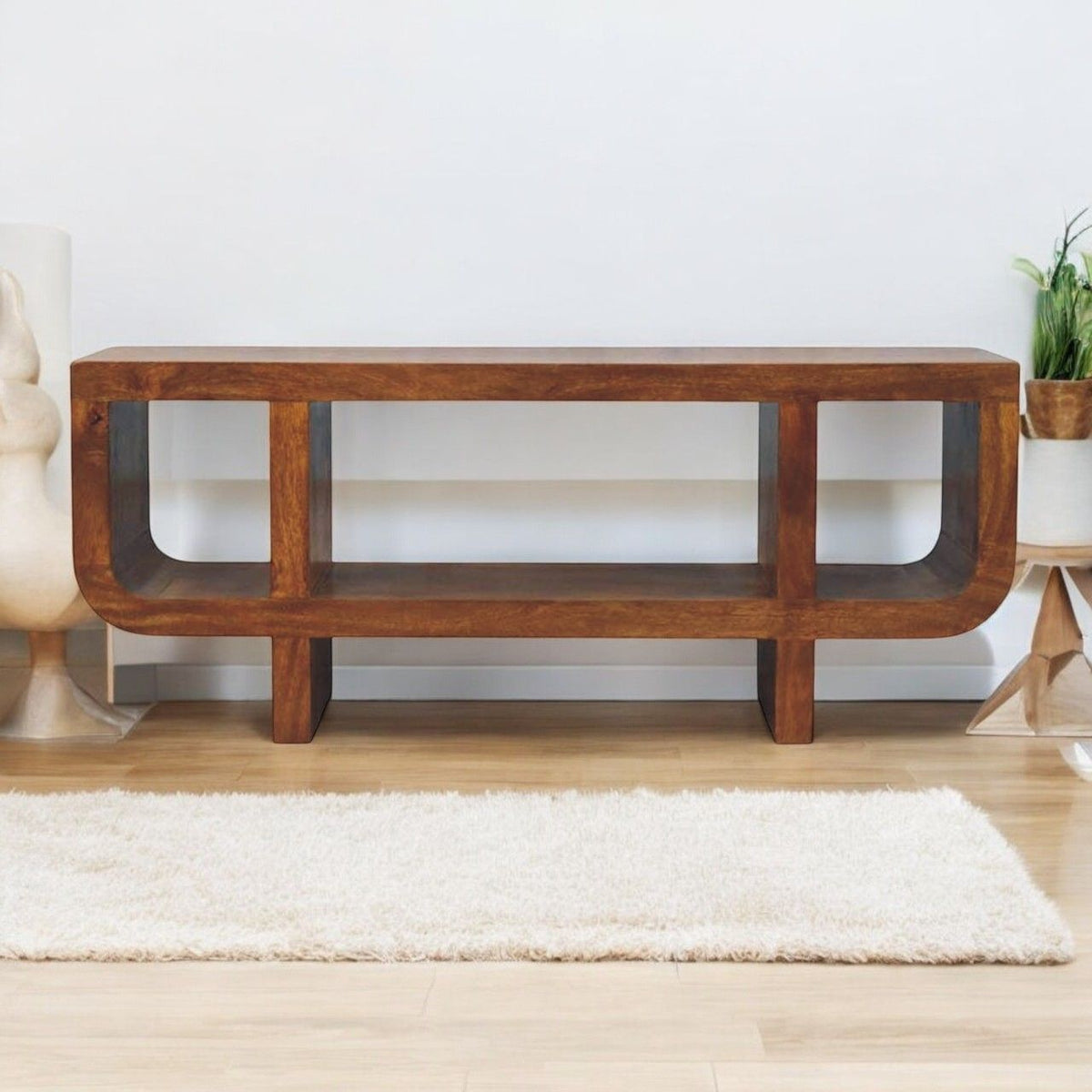 Orion - Curved Media Unit - Brown Unique Piece Furniture
