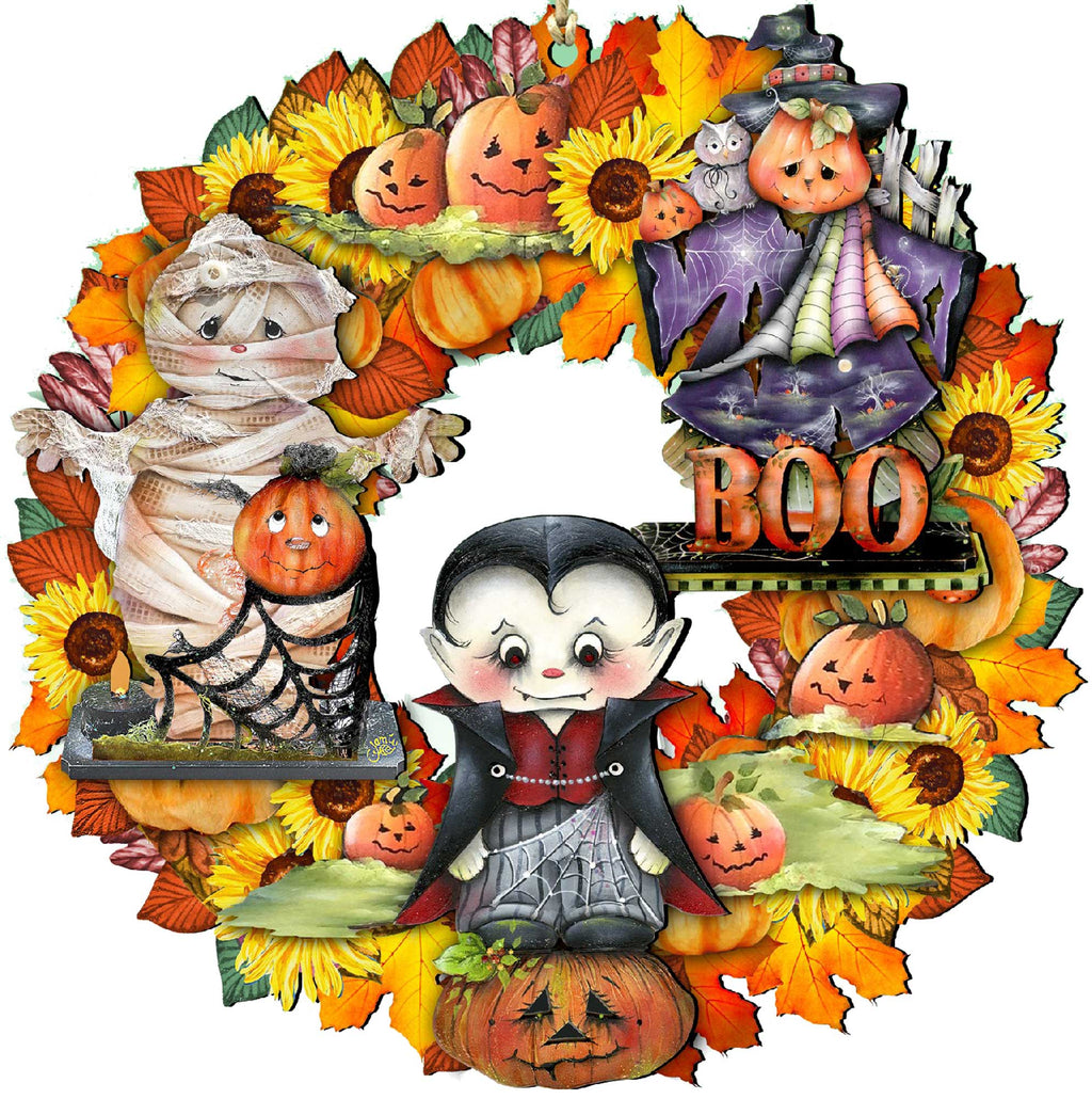 Halloween Holiday Door Wreath by G. DeBrekht - Thanksgiving Halloween Decor - 8185316H G.DeBrekht