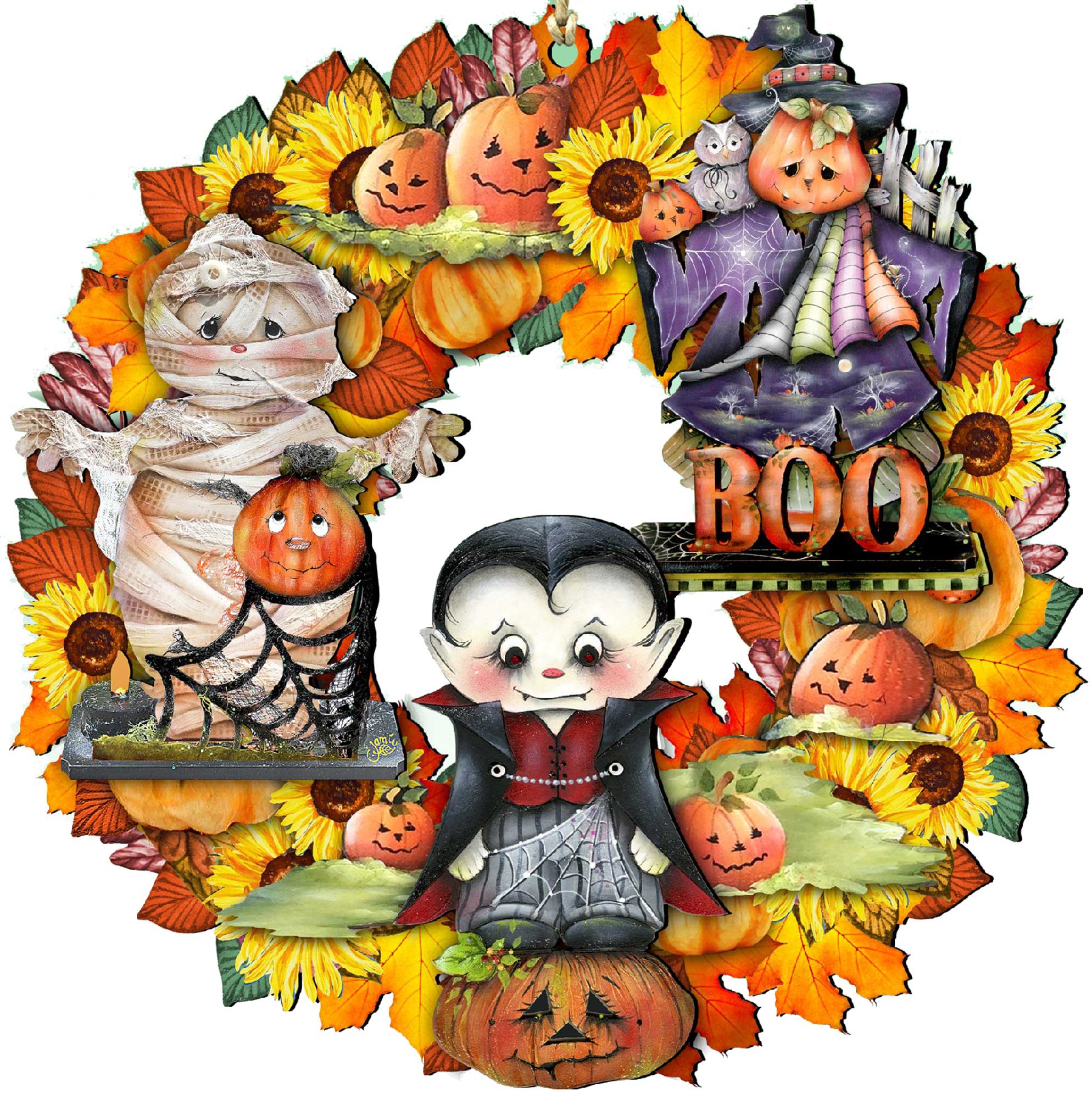 Halloween Holiday Door Wreath by G. DeBrekht - Thanksgiving Halloween Decor - 8185316H G.DeBrekht