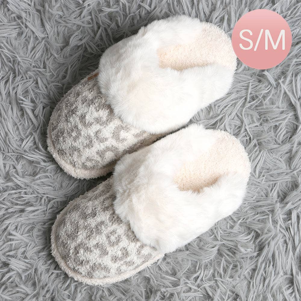 Leopard Faux Fur Soft Indoor Slippers Shop Fête