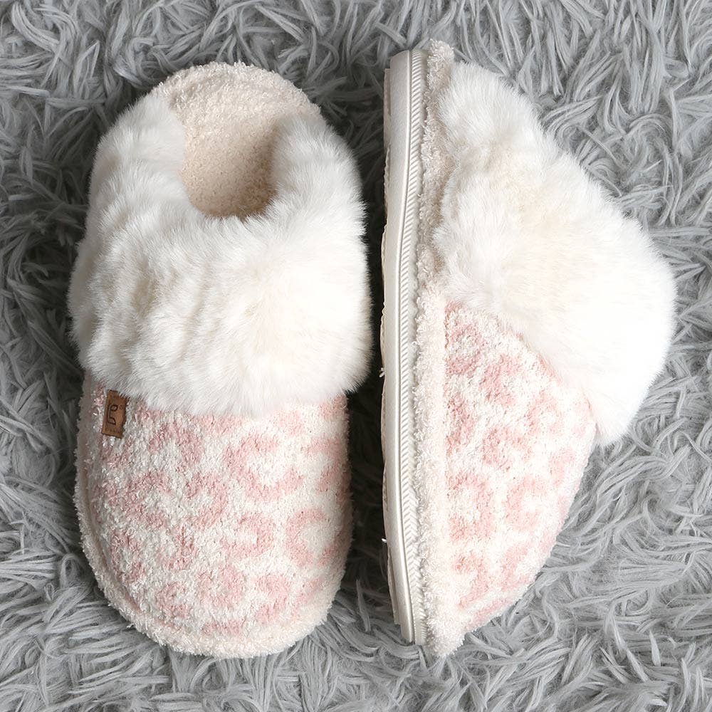 Leopard Faux Fur Soft Indoor Slippers Shop Fête
