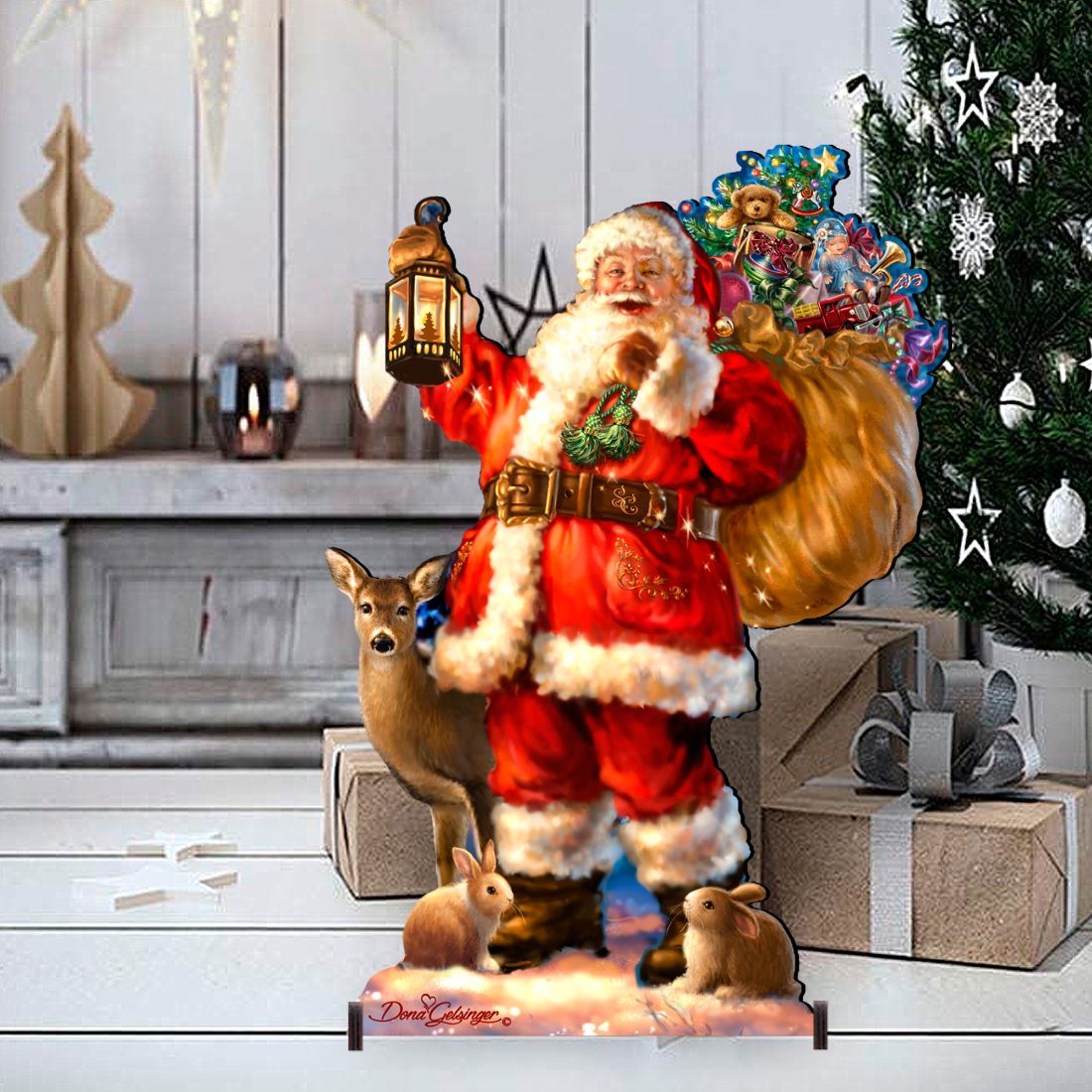 Woodland Santa Christmas Outdoor Decor by D. Gelsinger - Christmas Santa Snowman Decor - 8461028F-1105 G.DeBrekht