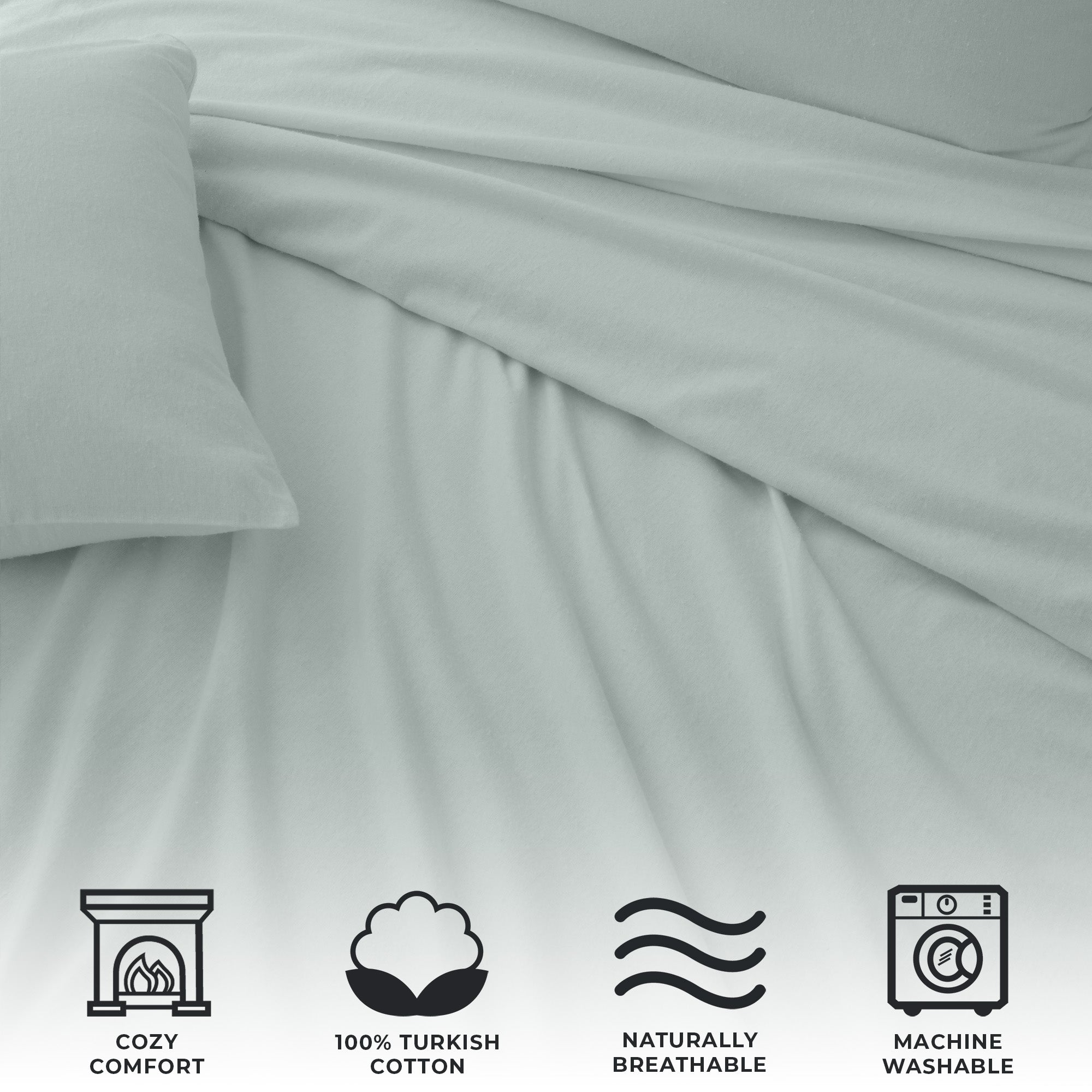 Turkish Cotton Flannel Sheet - Raye Collection Great Bay Home