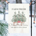 Farm Fresh Christmas Trees Garden Flag 12x18 inch Cotton and Crate
