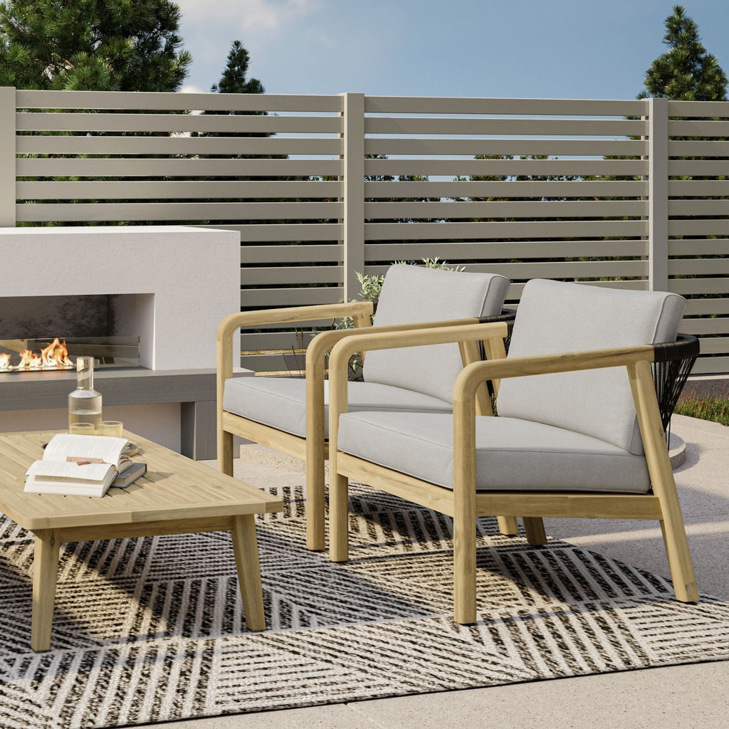 Palmetto - Outdoor Conversation Chair (Set of 2) - Stone Gray Unique Piece Furniture