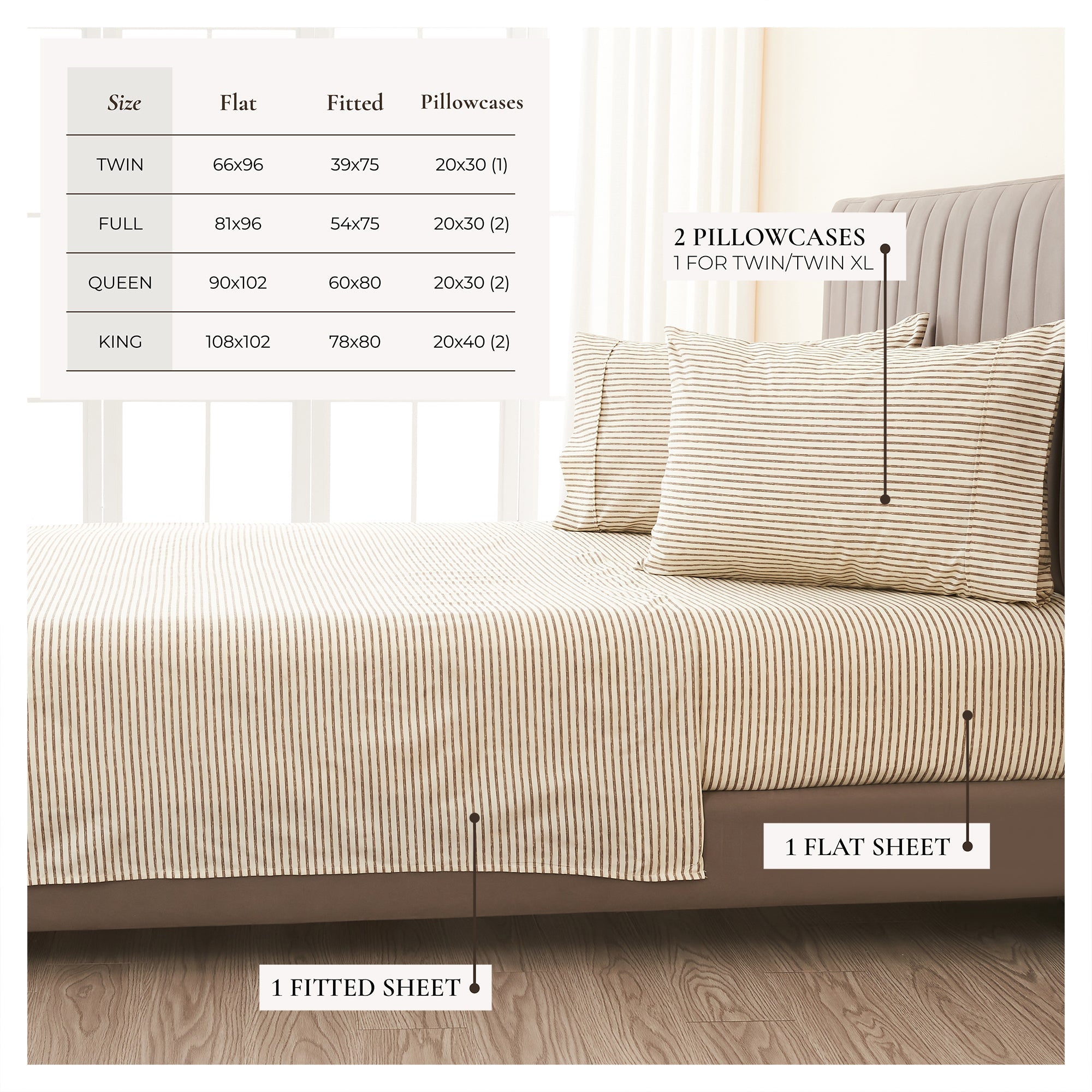 Striped Sheet Set - Evette Collection Great Bay Home
