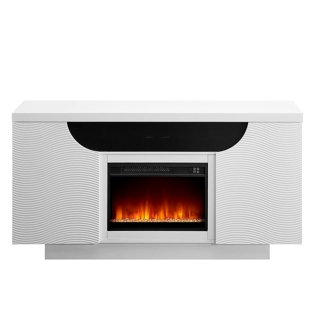 Alessia - Electric Fireplace With Multi Color LED And Flame Settings Unique Piece Furniture