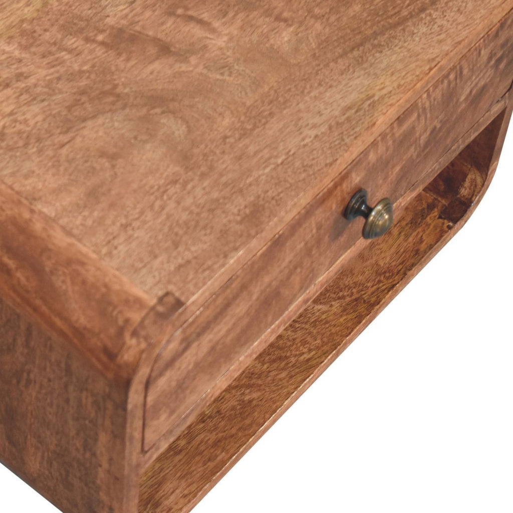 Curve Upper Slot Floating Nightstand Unique Piece Furniture