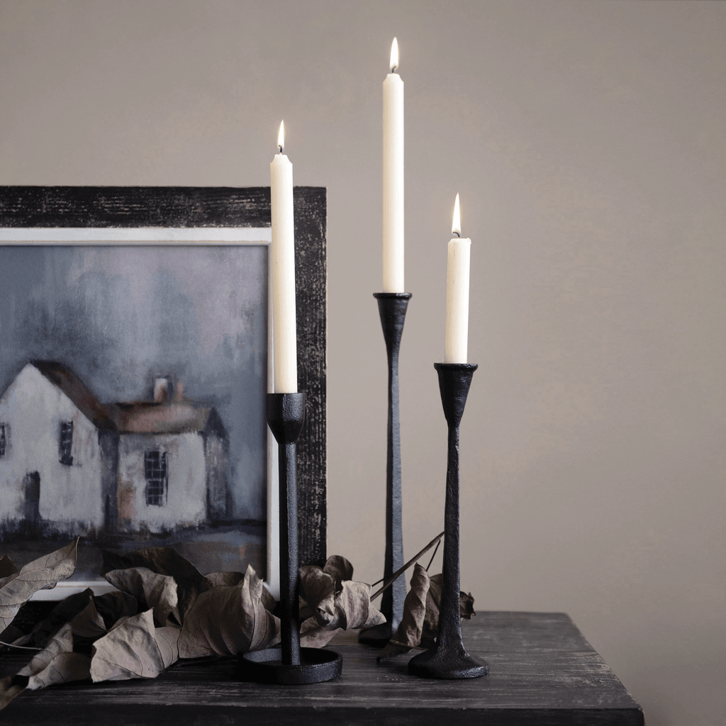 Cast Iron Taper Candle Holder White Cliff Studio