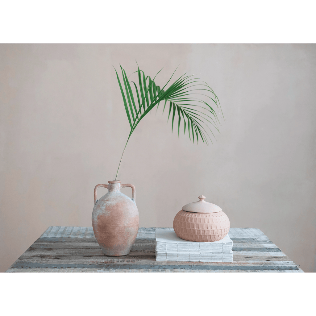 Willow Terracotta Urn with Handles White Cliff Studio