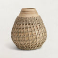 Bamboo Vase with Seagrass Weave White Cliff Studio