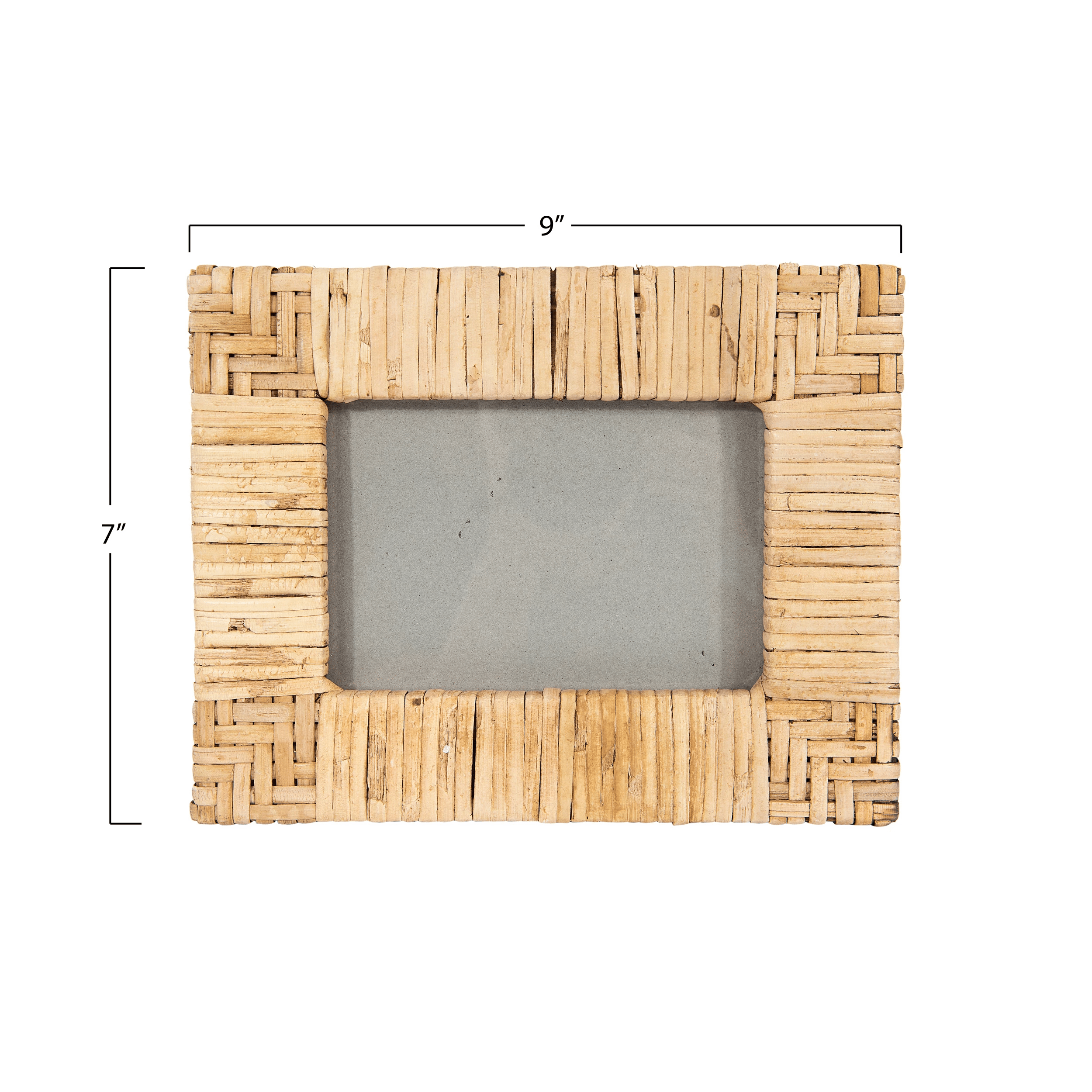 Hand-Woven Rattan 4x6 Picture Frame White Cliff Studio