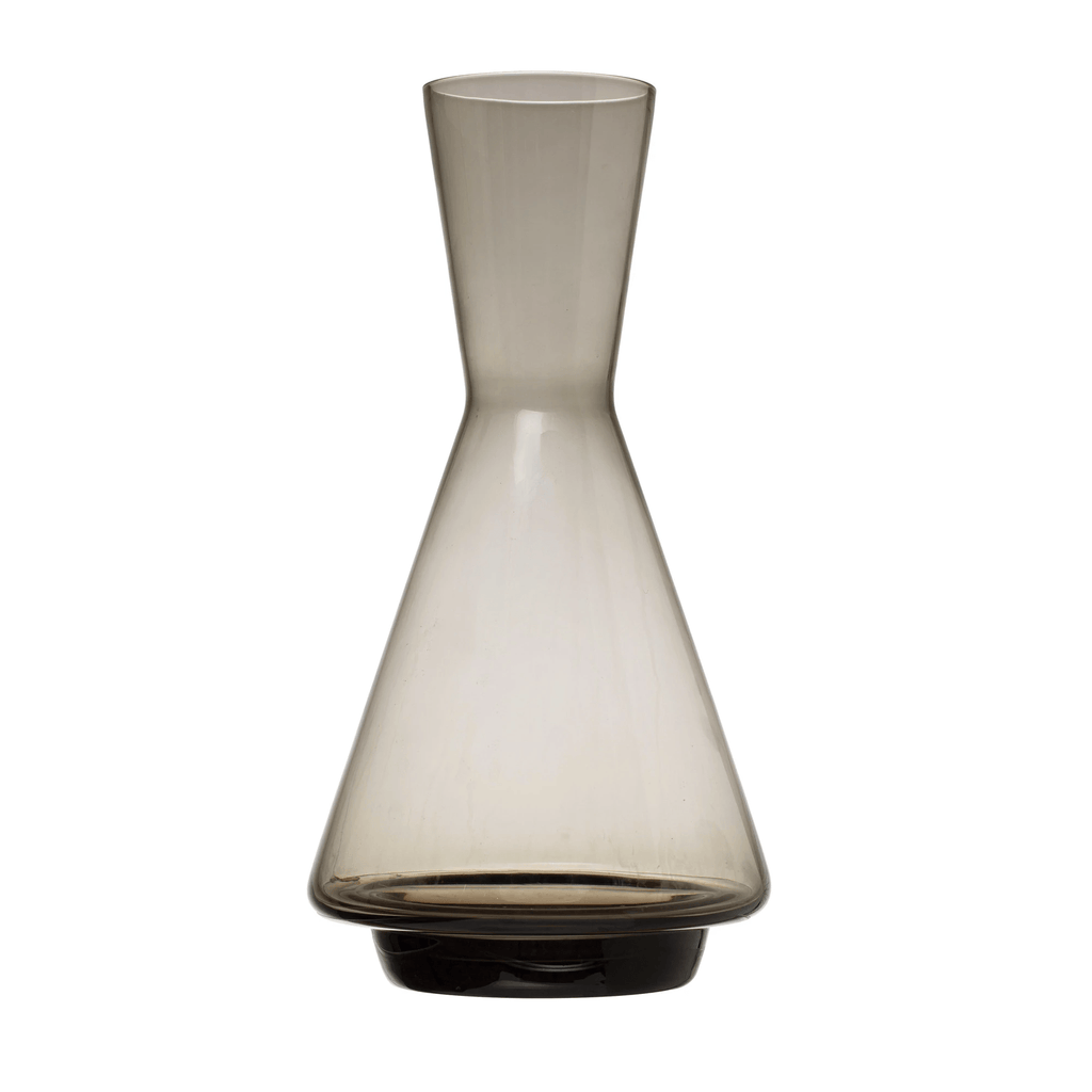 Glass Decanter, Smoke Color White Cliff Studio