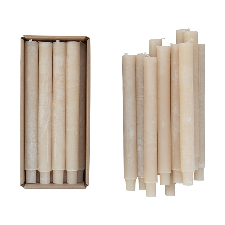 Unscented Tapered Candles, Set of 2 (3 Color Options) White Cliff Studio