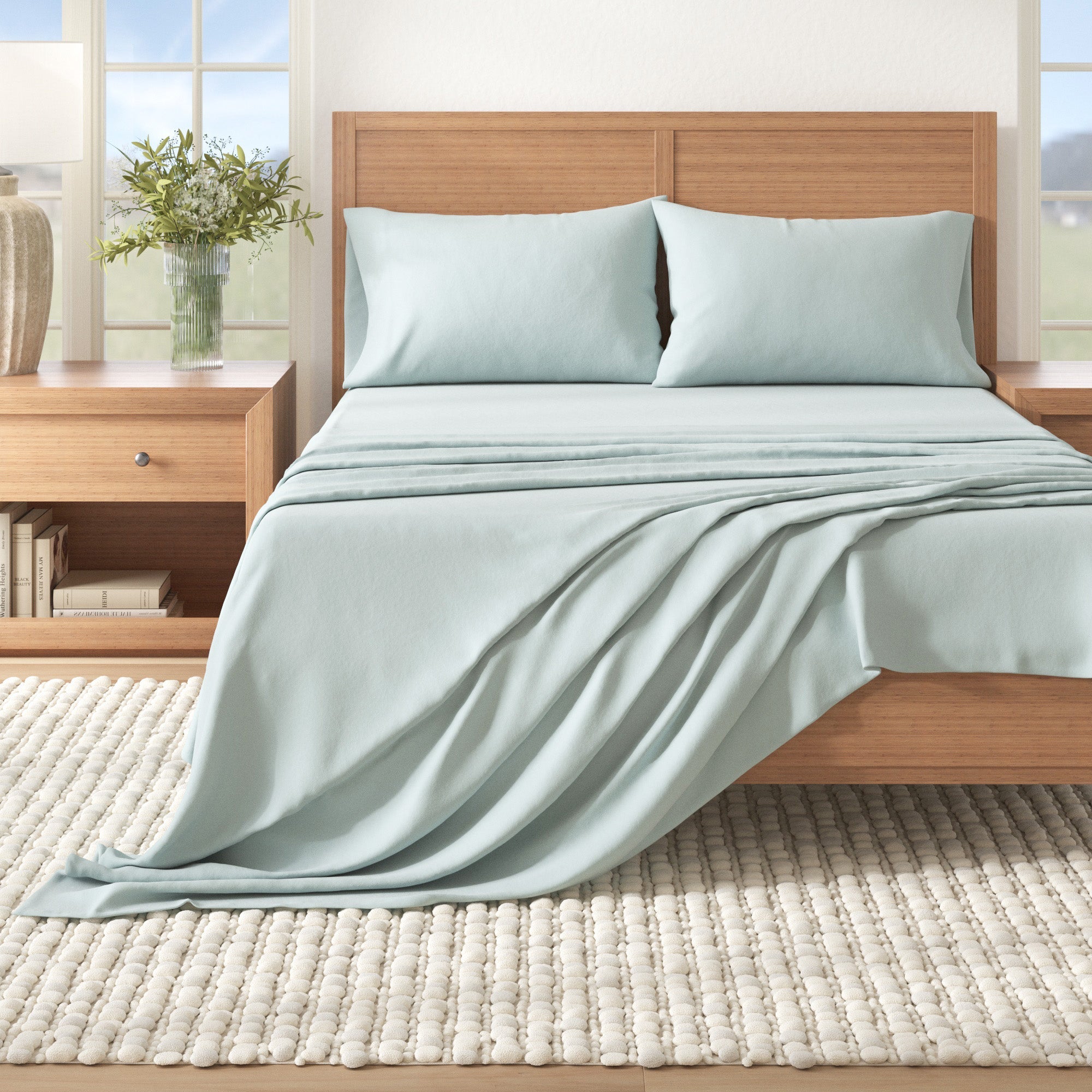 Cotton Solid Flannel Sheet - Nordic Collection Great Bay Home