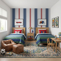 Fletcher Stripe (Blue and Red) Wallpaper WALL BLUSH