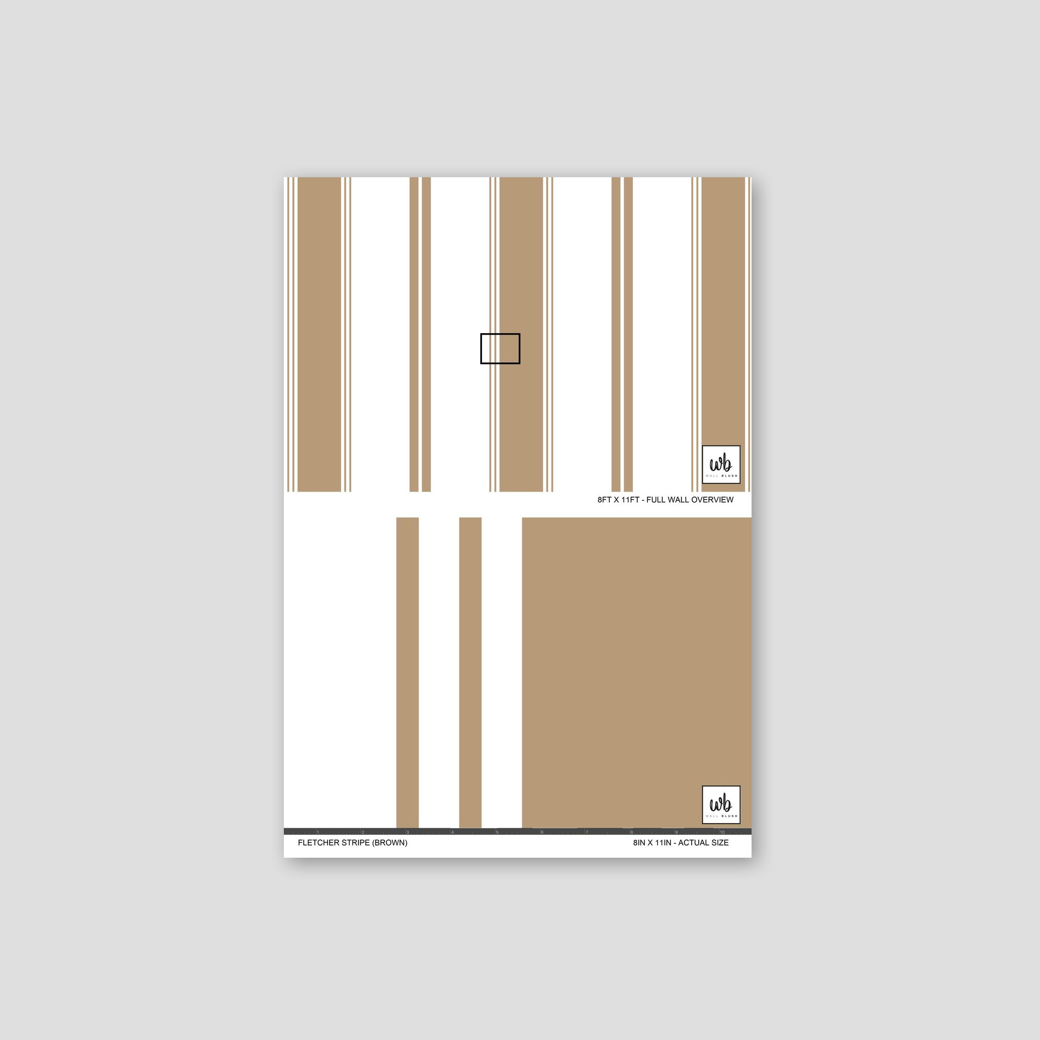 Fletcher Stripe (Brown) Wallpaper WALL BLUSH