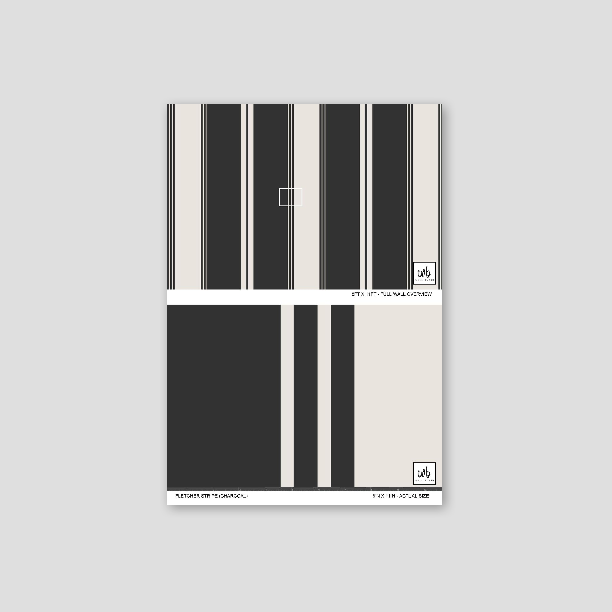 Fletcher Stripe (Charcoal) Wallpaper WALL BLUSH